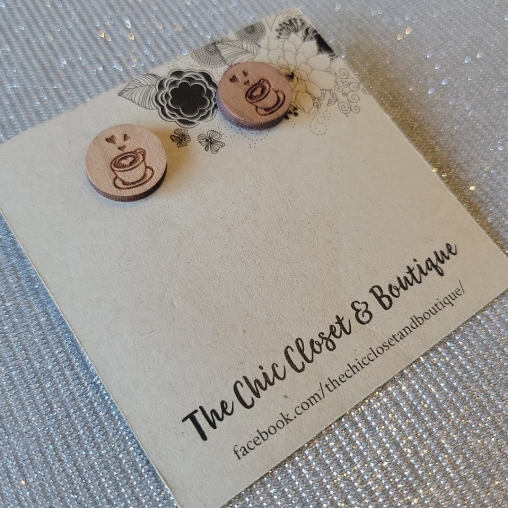"Love you latte" minimalist stud earrings